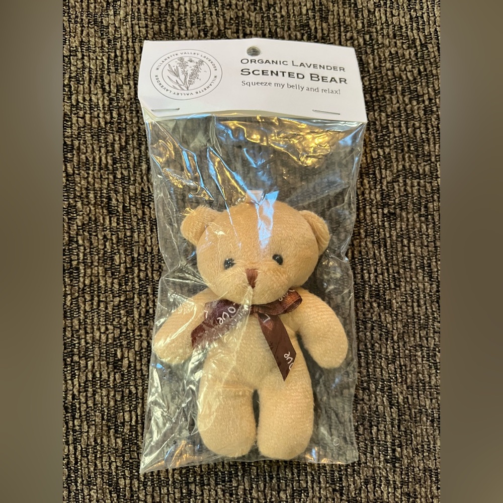 Organic Lavender Scented Bear Keychain Relaxing Aromatherapy